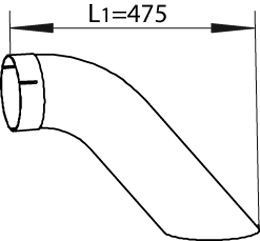 Racord evacuare DINEX Teava esapament lungime 475mm EURO 4 Mercedes Travego O 580 Setra 400 OM457.941-OM542.966