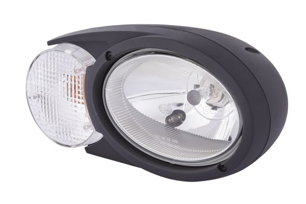 Far Dreapta HELLA Halogen H4/PY21W/T4W Negru Semnalizator Gri/Transparent FENDT 900 150mm Înălțime 305mm Lățime