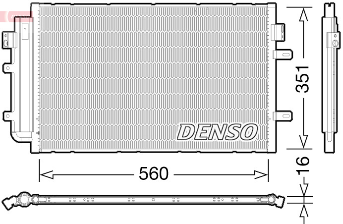 Condensator climatizare DENSO cu uscător IVECO DAILY V VI 2.3D/3.0CNG/3.0D 09.11- Dimensiuni radiator 560x351x16 mm R134a