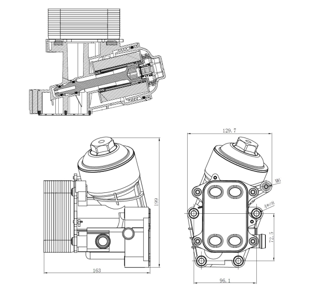 Radiator ulei motor NRF SEAT IBIZA IV SC ST HATCHBACK SKODA FABIA II ROOMSTER VW POLO V 1.2D racit cu apa cu filtru