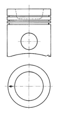 Piston KOLBENSCHMIDT diametru 128mm STD lungime 130mm pivot 46mm inaltime compresie 80.7mm MAN