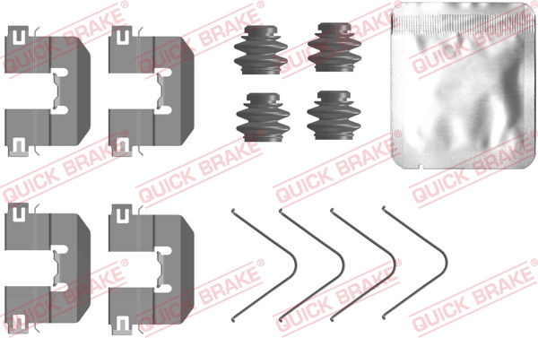 Set accesorii placute frana spate HYUNDAI ELANTRA VI 1.6/1.6D/2.0 10.15- QUICK BRAKE AKEBONO