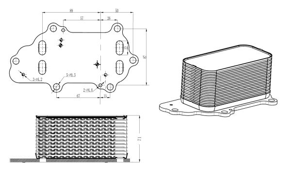 Radiator ulei motor racit cu apa NRF CHRYSLER 300C JEEP GRAND CHEROKEE IV LANCIA THEMA 3.0D 09.05-