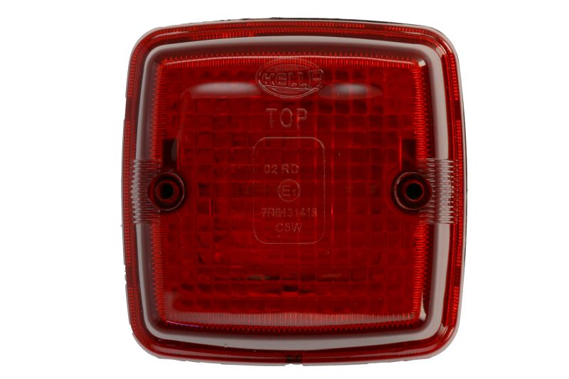 Stopuri spate HELLA 84x84 mm Piaţa Roşie Negru Dreapta Stanga Halogen C5W 12V/24V Fara Reflector ECE-R7 E1 131418