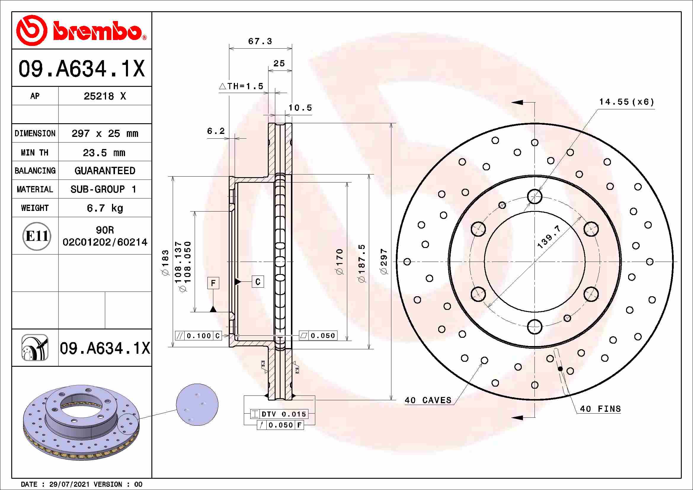 Disc frana BREMBO