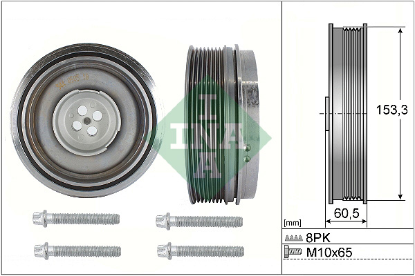 Set Fulie Arbore Cotit INA Crankshaft Pulley BMW 2 F45 X1 F48 MINI Countryman F60 1.5H 11.14