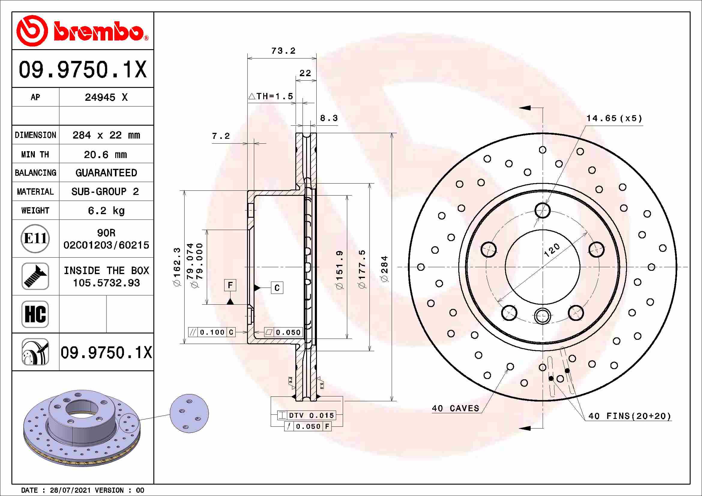 Disc frana BREMBO