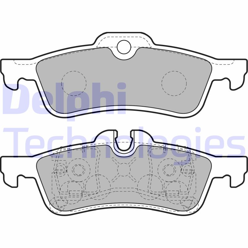 Set Placute Frana Spate DELPHI 44mm Inaltime 123mm Latime 16mm Grosime Lincoln Continental Mini R50 R53 R52 1.4D 1.6 3.8