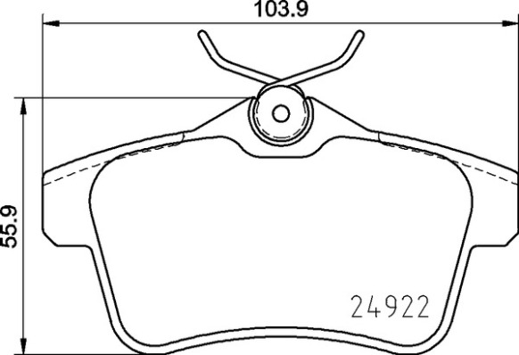 Set Placute Frana Spate BREMBO DS DS 5 CITROEN DS5 Inaltime 56mm Latime 104mm Grosime 16mm 11.11-12.18