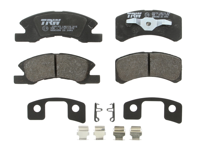 Set placute frana Fata TRW AUTOMOTIVE DAIHATSU CUORE V-VII, MITSUBISHI MIRAGE, TOYOTA PIXIS SPACE 0.7/1.0/1.2 11.98-