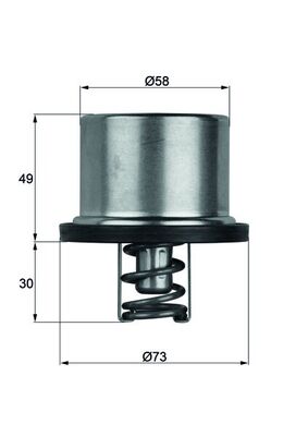 Termostat lichid racire MAHLE 79°C carcasa BMW 3 E90 E92 E93 5 E60 E61 6 E63 E64 4.0/4.4/5.0 09.04-12.13 58mm int 73mm ext 49mm h