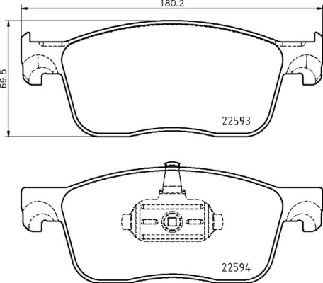 Set placute frana fata BREMBO Citroen Jumpy Opel Vivaro C Peugeot Expert Toyota Proace 1.5D-Electric 02.16- 70mm 180mm 17mm 18mm