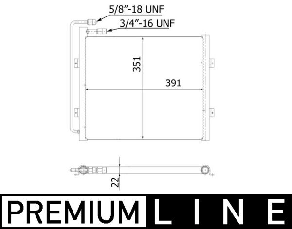 Condensator Climatizare MAHLE Schimbator Caldura Aer Conditionat 351x391x22 Massey Ferguson 8000 11.08-12.12