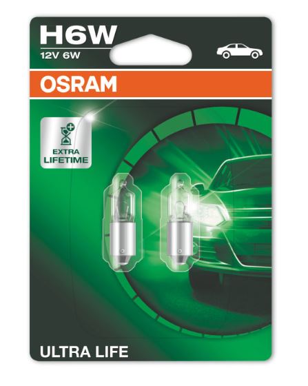 Bec incandescent OSRAM H6W 12V 6W BAX9S blister 2buc Ultra Life Mercedes A W169 CLK A208 C208 E W210 S C215 W221