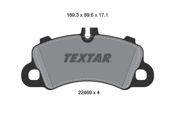 Set Placute Frana Fata TEXTAR Porsche Cayenne Macan 3.0D/4.0H 02.14- Inaltime 89.6mm Latime 189.3mm Grosime 17.1mm Senzor Uzura Da