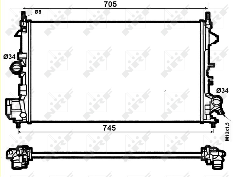 Radiator motor aluminiu 396.0mm x 565.0mm FIAT CROMA OPEL SIGNUM VECTRA C NRF 53074