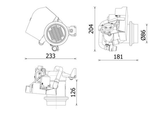 Radiator recirculare gaze esapament MAHLE EGR module AUDI A1 SEAT IBIZA IV VW POLO Lungime 233mm Latime 204mm Adancime 181mm