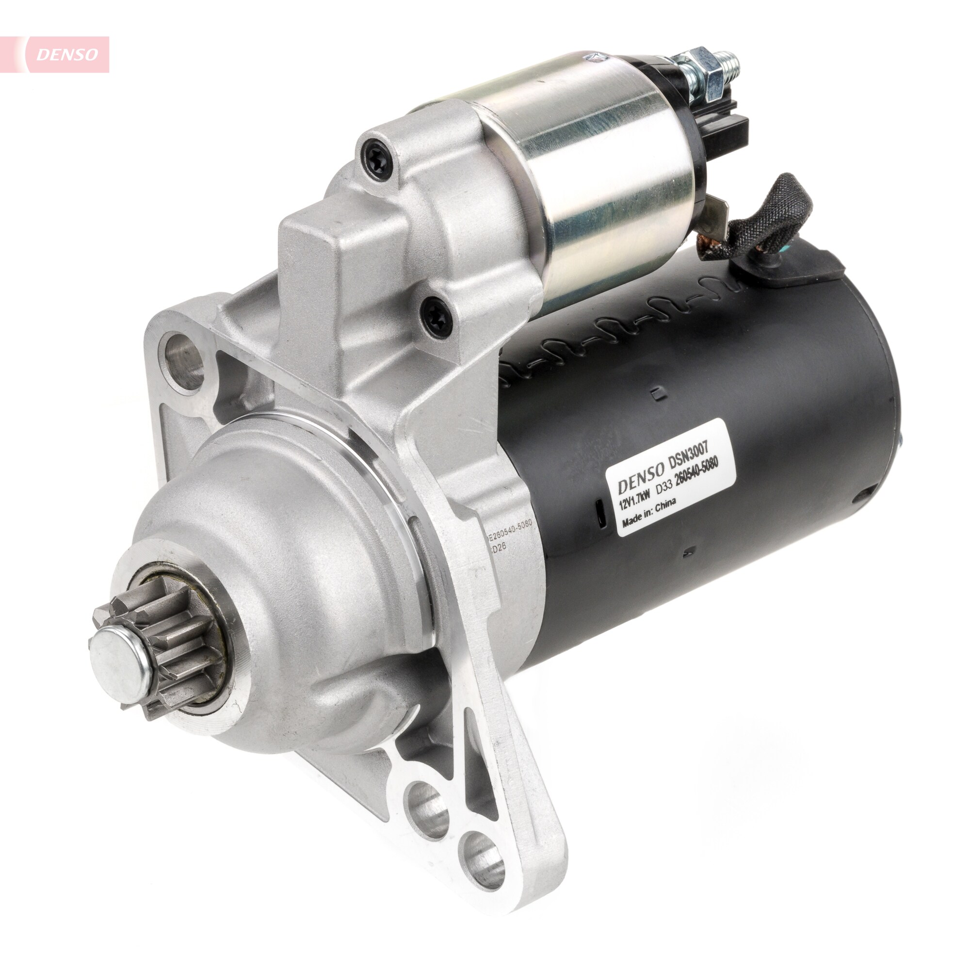 Demaror DENSO 12V 1.7kW Audi A3 TT Seat Altea Ibiza Skoda Fabia 76mm 10 dinti 3 gauri 01.00-08.15