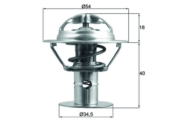 Termostat lichid răcire MAHLE 86°C Ford Jaguar Mazda VW Ø54mm Ø34.5mm H18mm H40mm cu etanșare 07.94-