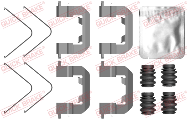 Set accesorii placute frana fata MANDO KIA CARENS IV 1.6/1.7D/2.0 03.13- QUICK BRAKE