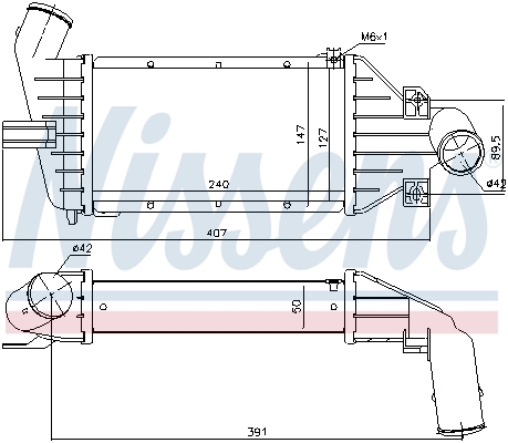 Intercooler Compresor NISSENS OPEL ASTRA G 1.7 TD Aluminiu Plastic 240mm x 127mm x 50mm Manual Racit Aer