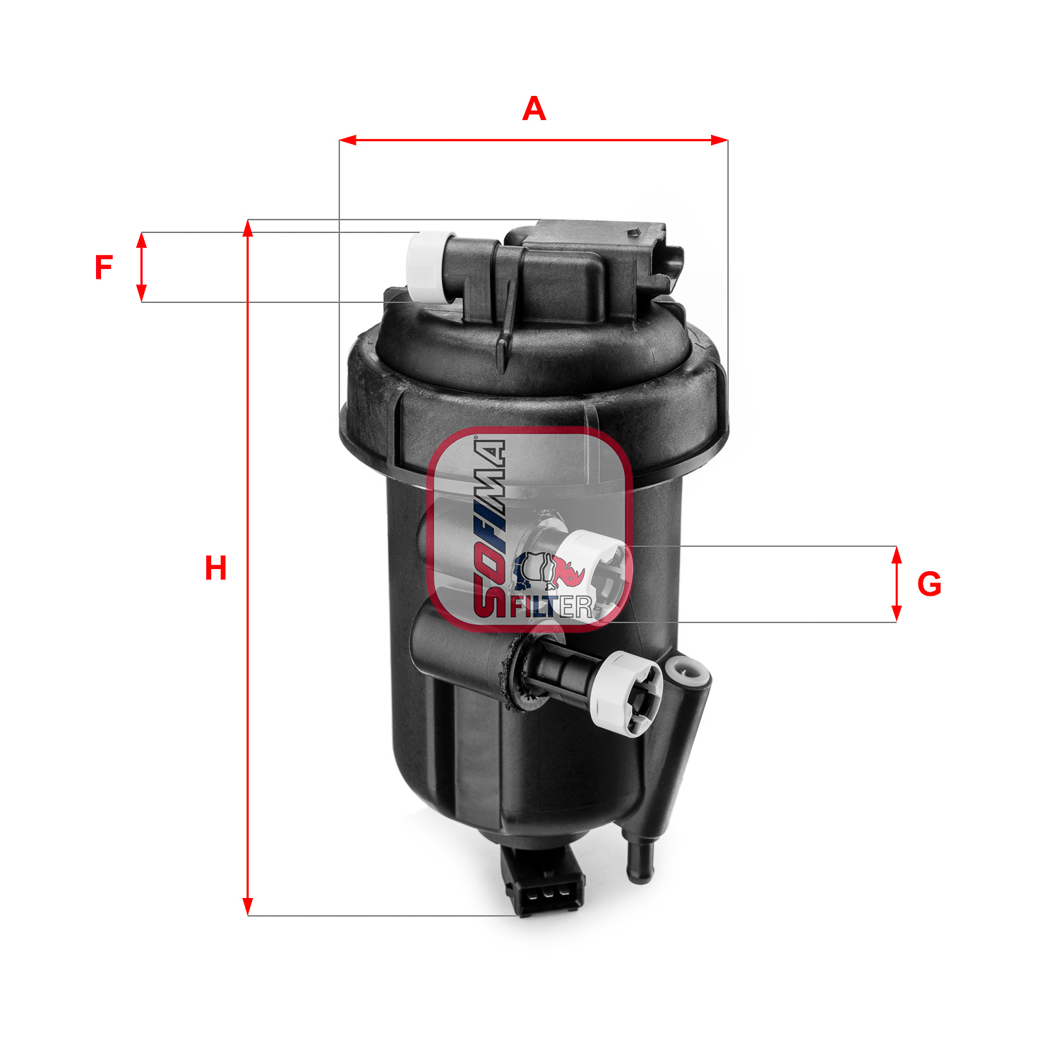 Filtru combustibil FIAT SOFIMA 114.4mm Diametru Exterior 213mm Înălțime 10mm Diametru Evacuare 3 Bucăți Tevi Cotite