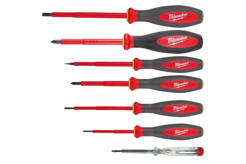 Set Surubelnite 7 piese Milwaukee Profil Philips PH Dimensiuni 0,5x3.0 0,8x4,0 mm Pozidriv PZ1 PZ2 Philips PH2