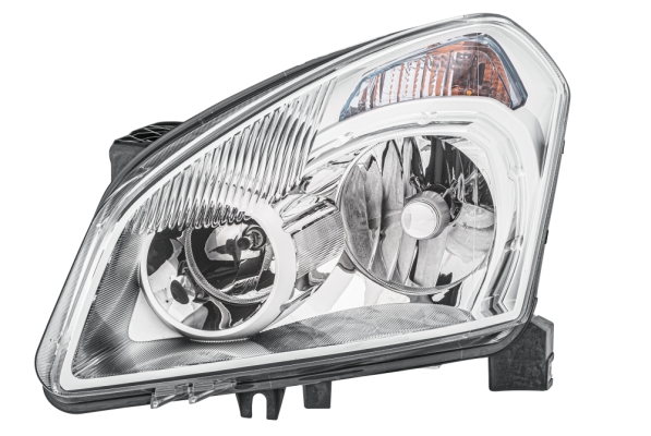 Far Stanga HELLA Lampa Frontala Cromat Electric Cu Motor Halogen Xenon D2R/H7/PY21W/W5W Nissan Qashqai I 01.10