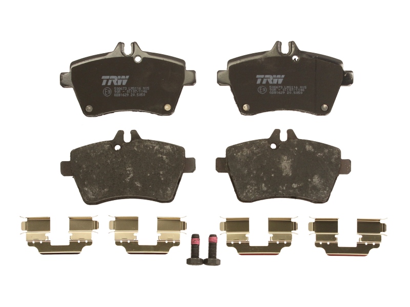 Set placute frana Fata cu suplimente suruburi ghidare etrier MERCEDES A W169 1.5/2.0D 09.04-06.12 64x116.7x18.8 mm