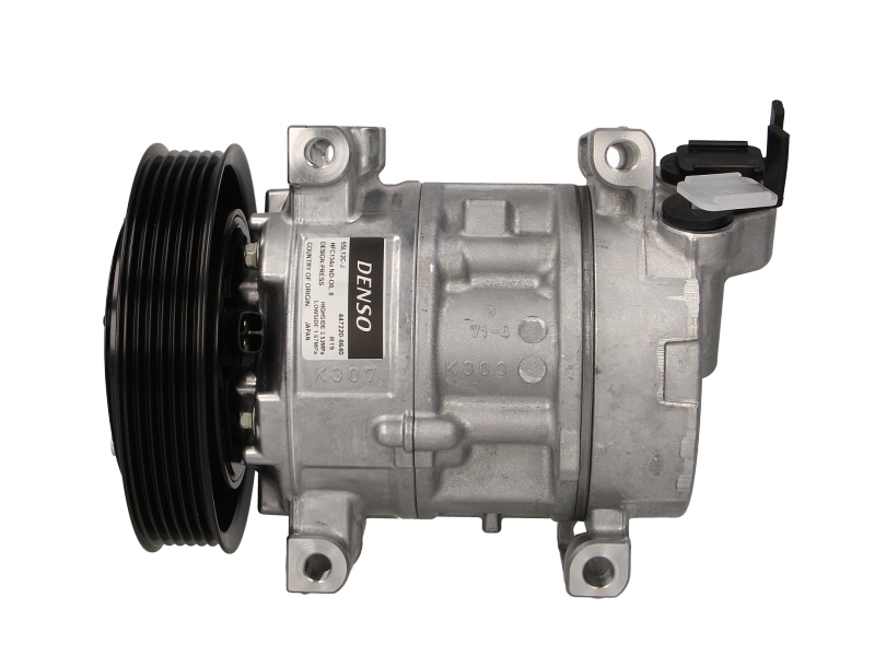 Compresor climatizare DENSO Fiat ALFA ROMEO 5SL12CJ 130mm R134a 12V 6 caneluri PAG 46 213mm lungime 128mm înălțime 90ml capacitate