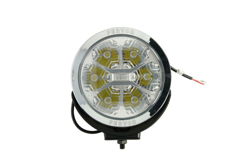 Far WESEM Universal LED 12/24V Raza Lunga Diametru 180mm Adancime 67mm Transparent Aluminiu Negru/Crom 27W 3000lm