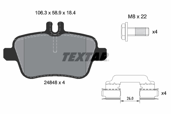 Set placute frana spate TEXTAR Mercedes A W176 CLA C117 Shooting Brake X117 GLA X156 Infiniti Q30 2.0/2.2D 06.13-