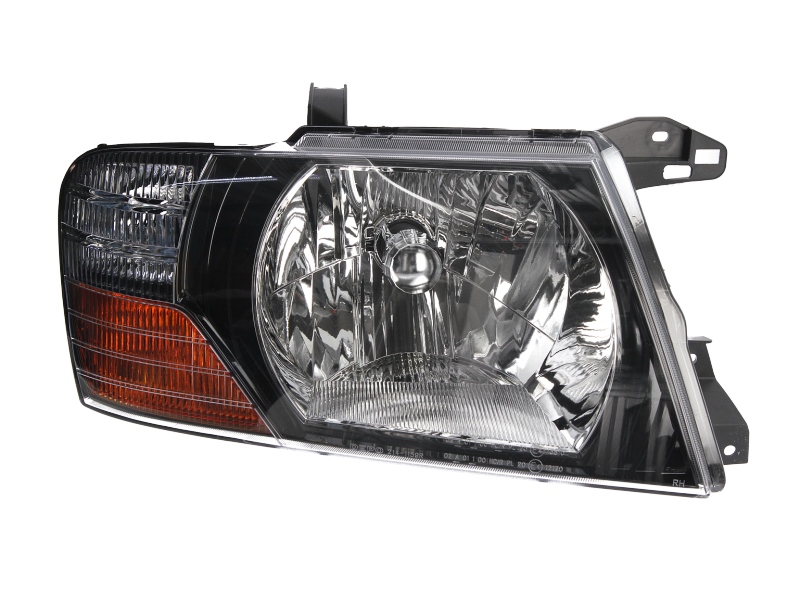 Far DEPO lampa frontala dreapta H4 electric fara motoras negru galben pentru MITSUBISHI PAJERO CLASSIC PAJERO III