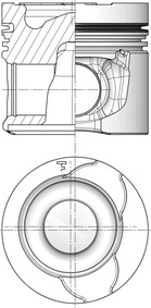 Piston KOLBENSCHMIDT diametru 98,5mm +0,50 TCD 3,6 L4 lungime 88mm diametru pivot 34mm lungime bolt 79mm Deutz