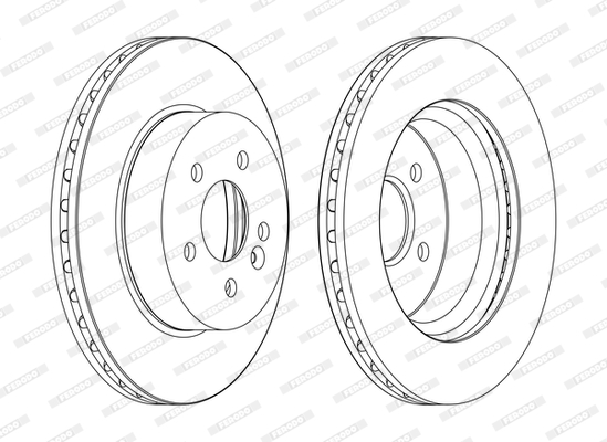 Set discuri frana ventilate Fata Dreapta/Stanga MERCEDES M (W163) 02.98-06.05 Diametru 303mm Grosime 26mm 5 gauri 67mm centrare