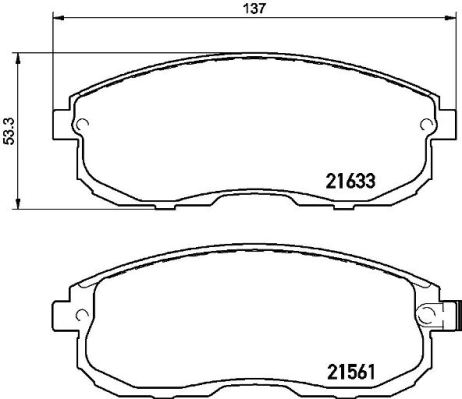 Set Placute Frana Disc Fata BREMBO Suzuki SX4 2.0D 07.09- Inaltime 53mm Latime 137mm Grosime 17mm Senzor Uzura Da