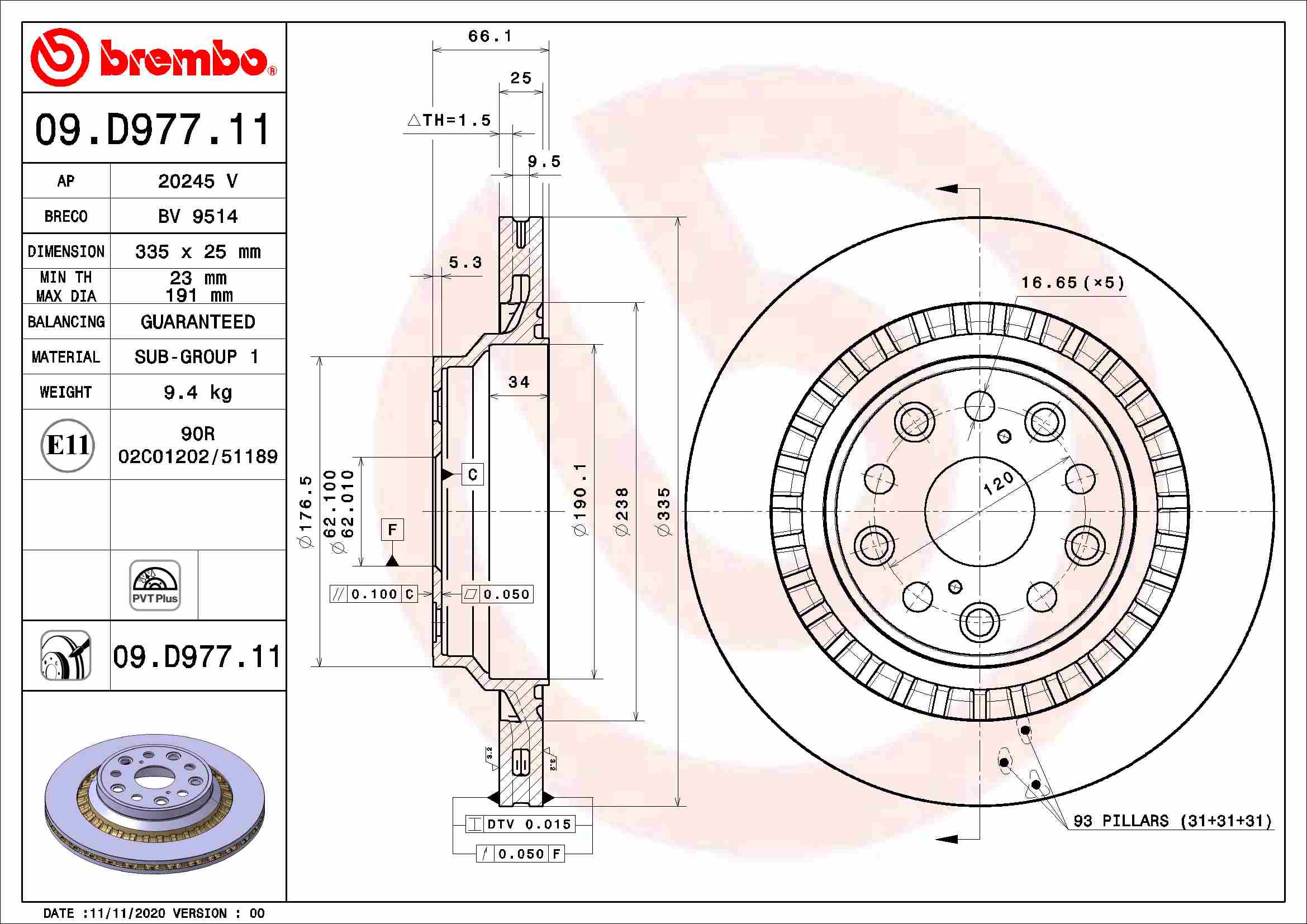 Disc frana BREMBO