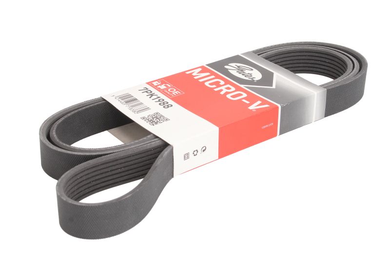 Curea transmisie cu caneluri GATES Multi-V-belt 7PK1988 SUZUKI 1988mm negru 24.9mm 7 nervuri