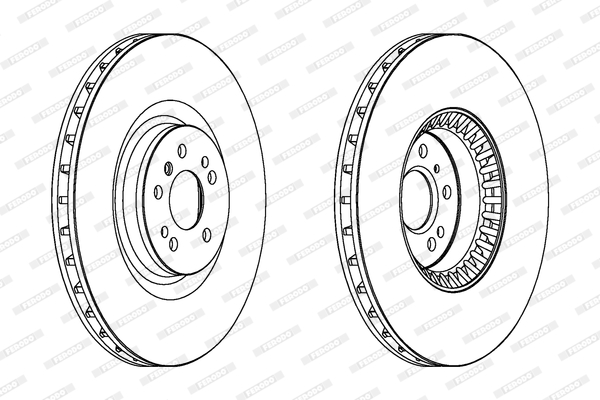 Disc frana Fata Dreapta/Stanga FERODO MERCEDES GL M R 3.0D-5.5 09.06-12.14 Diametru 375mm 5 Gauri Ventilat