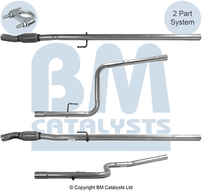 Racord evacuare BM CATALYSTS Teava esapament FIAT DOBLO OPEL COMBO 1.3D Mijloc Dedicat Kit Montare Da