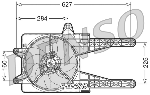 Ventilator radiator DENSO FIAT PUNTO 1.2 10.93-09.99 300mm 12V 100W 6 palete 2600rpm