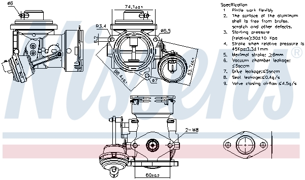 Supapa EGR NISSENS SEAT ALTEA TOLEDO III SKODA OCTAVIA II VW CADDY III 1.9D fara radiator EGR EURO 3/4