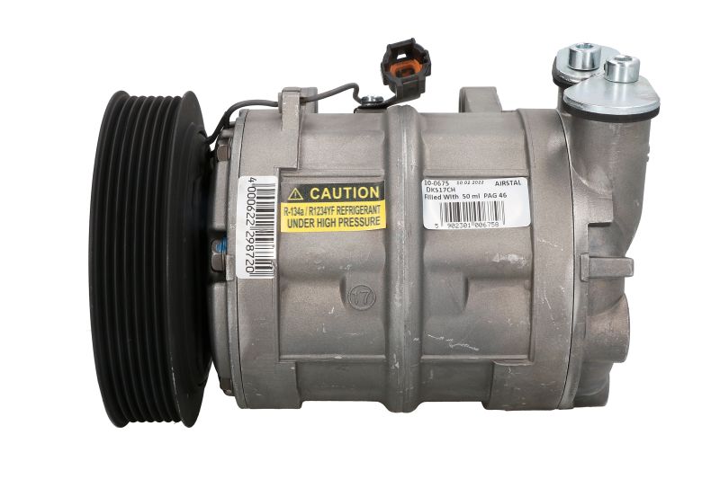 Compresor aer condiționat AIRSTAL DKS17CH 12V 134mm NISSAN PAG 46 165ml 7 caneluri 4 găuri R134a