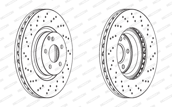 Disc frana Fata Dreapta/Stanga FERODO 335mm 32mm 5 Gauri MERCEDES S (W221) LEXUS IS II 2.2D-5.5 08.05-12.13