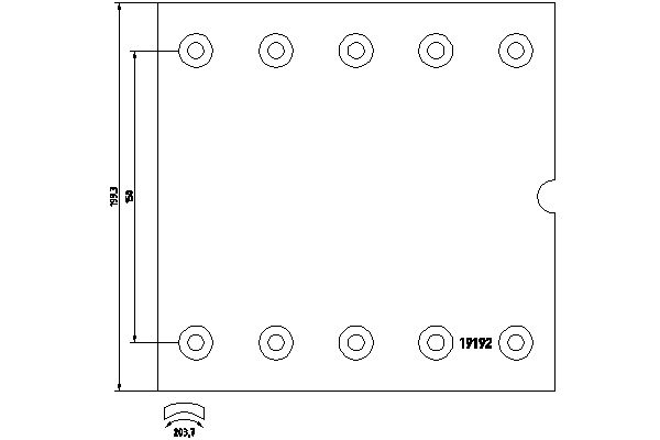 Set garnituri frictiune frana tambur TEXTAR 420x200 mm 18 mm 80 nituri 10 gauri S-Cam 203.7 mm lungime interioara