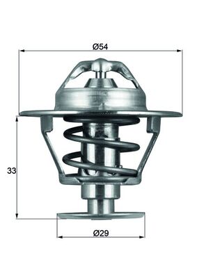 Termostat lichid răcire MAHLE 76°C Mitsubishi L200 Pajero I Nissan Navara 2.5D Ø29mm Ø54mm H33mm