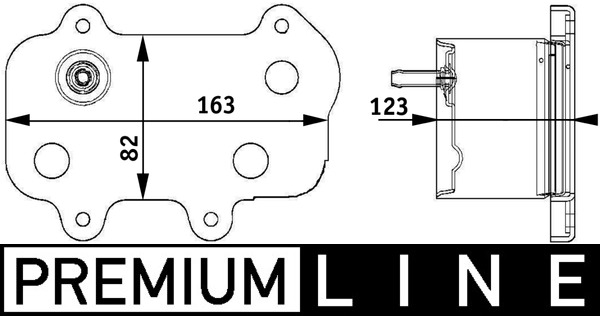 Radiator ulei motor MAHLE Porsche 911 Targa 3.8 07.04-12.08 Inaltime 163mm Latime 82mm Grosime 123mm