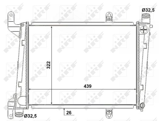 Radiator motor aluminiu 322mm înălțime 439mm lățime 26mm grosime Volvo S40 I V40 1.9D NRF