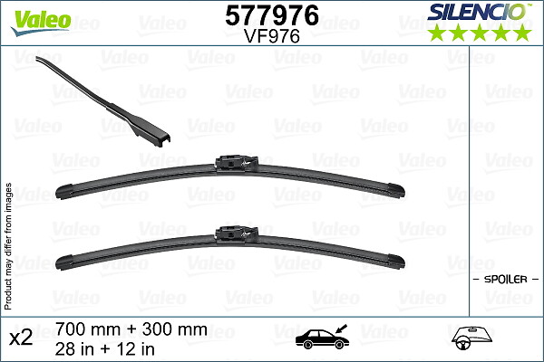 Lamela ștergător față fără articulație cu spoiler 700/300mm Silencio 2 bucăți RENAULT CLIO V 06.19- VALEO