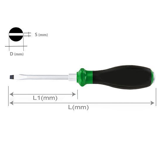 Surubelnita stea Pozidriv PZ2 standard lungime 100 mm lungime totala 215 mm maner antialunecare varf calit magnetic negru TOPTUL